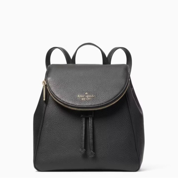 Kate Spade Leila Medium Flap Backpack in Black